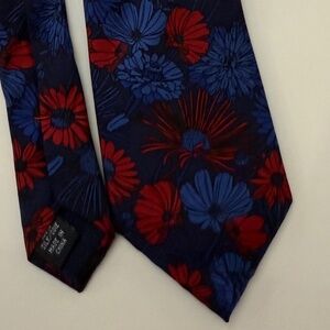 Tommy Hilfiger blue and red floral tie 100% silk